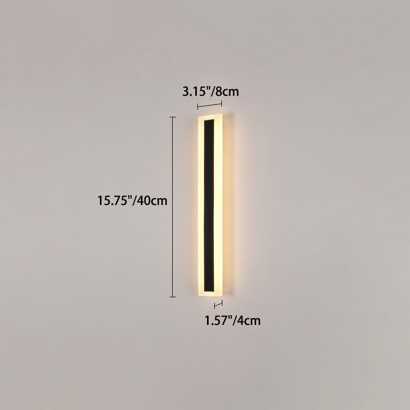 Modern Minimalist Long Rectangular Aluminum Acrylic LED Wall Sconce Lamp For Garden | Bowlift