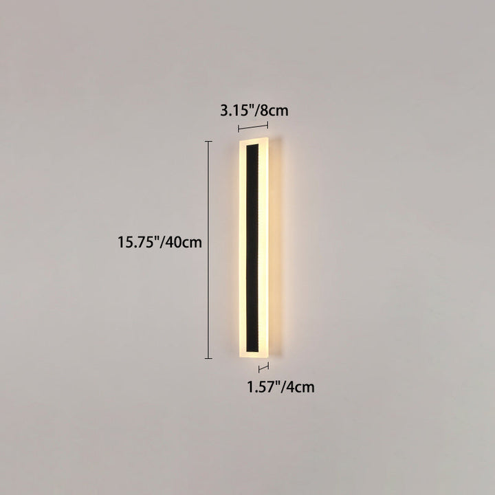 Modern Minimalist Long Rectangular Aluminum Acrylic LED Wall Sconce Lamp For Garden | Bowlift