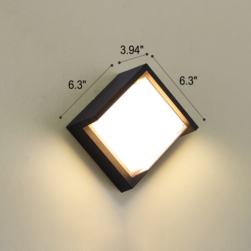 Modern Creative Geometry Aluminum Outdoor Waterproof LED Wall Sconce Lamp | Bowlift