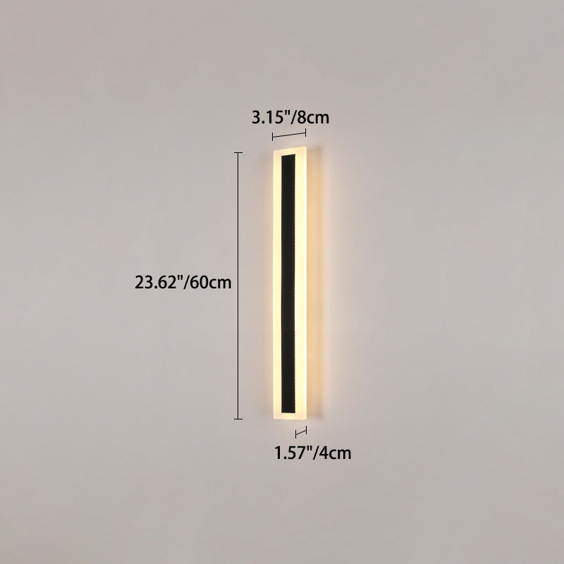 Modern Minimalist Long Rectangular Aluminum Acrylic LED Wall Sconce Lamp For Garden | Bowlift