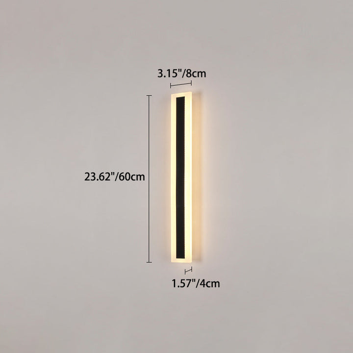 Modern Minimalist Long Rectangular Aluminum Acrylic LED Wall Sconce Lamp For Garden | Bowlift