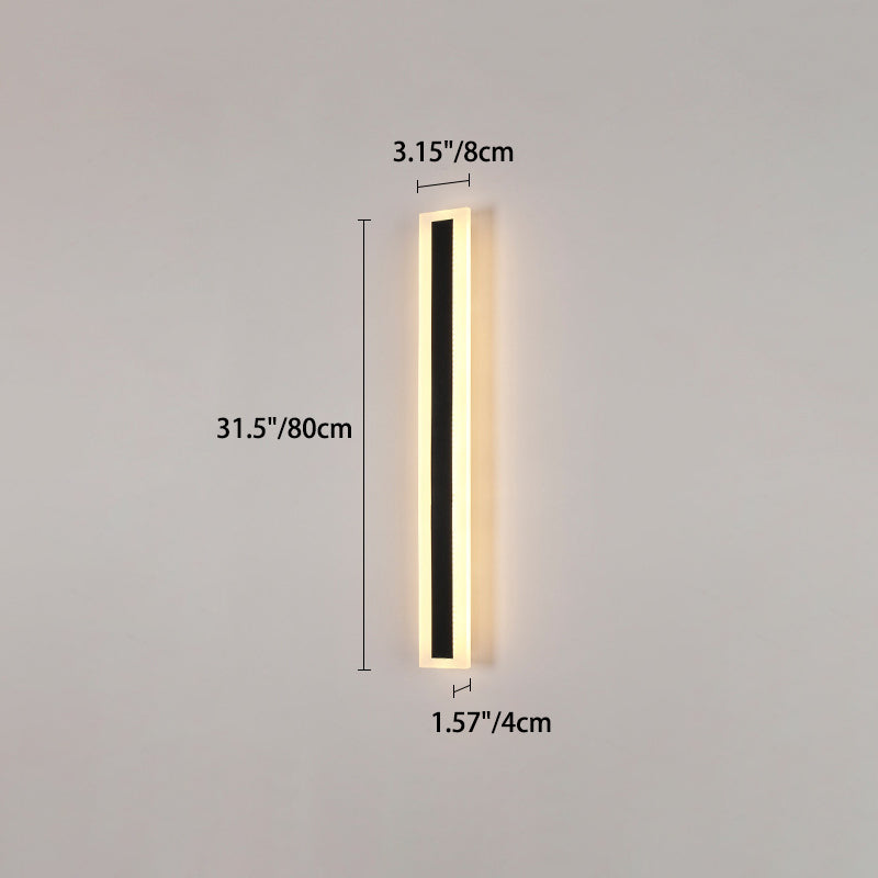 Modern Minimalist Long Rectangular Aluminum Acrylic LED Wall Sconce Lamp For Garden | Bowlift