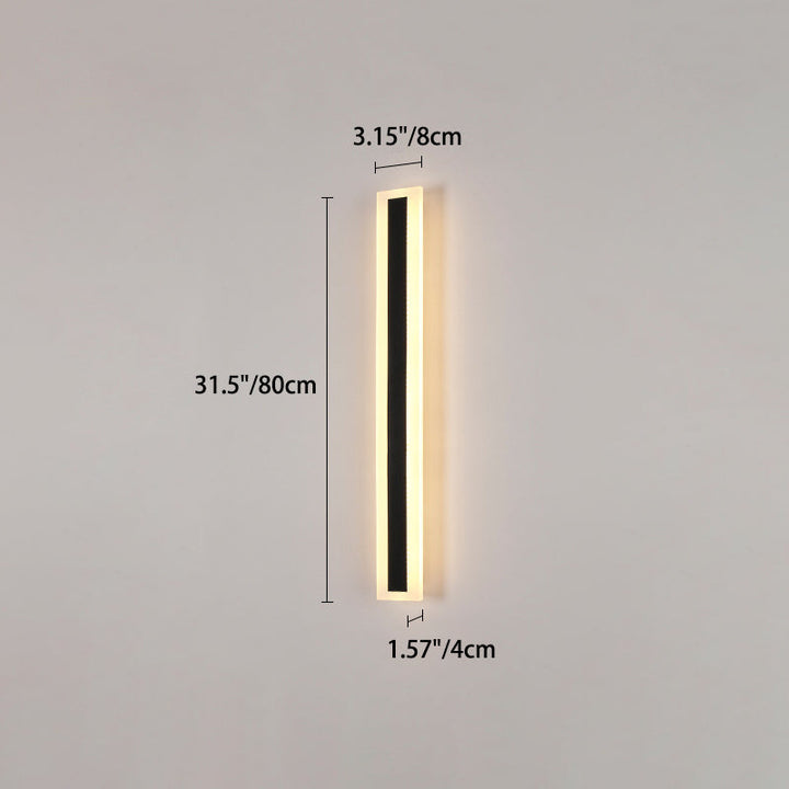 Modern Minimalist Long Rectangular Aluminum Acrylic LED Wall Sconce Lamp For Garden | Bowlift