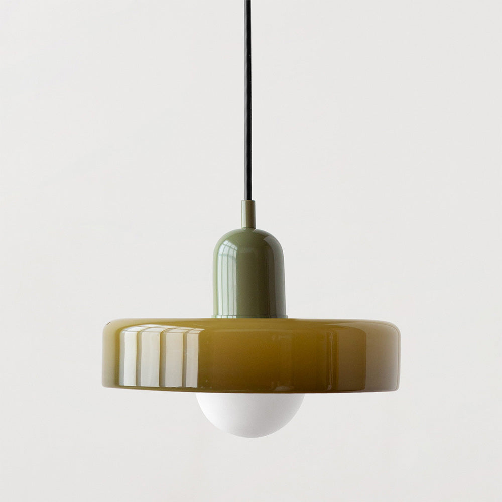 BowLift | Bauhaus Pendant Light | Colored Glass, Adjustable Height & Ideal for Dining Rooms and Modern Interiors