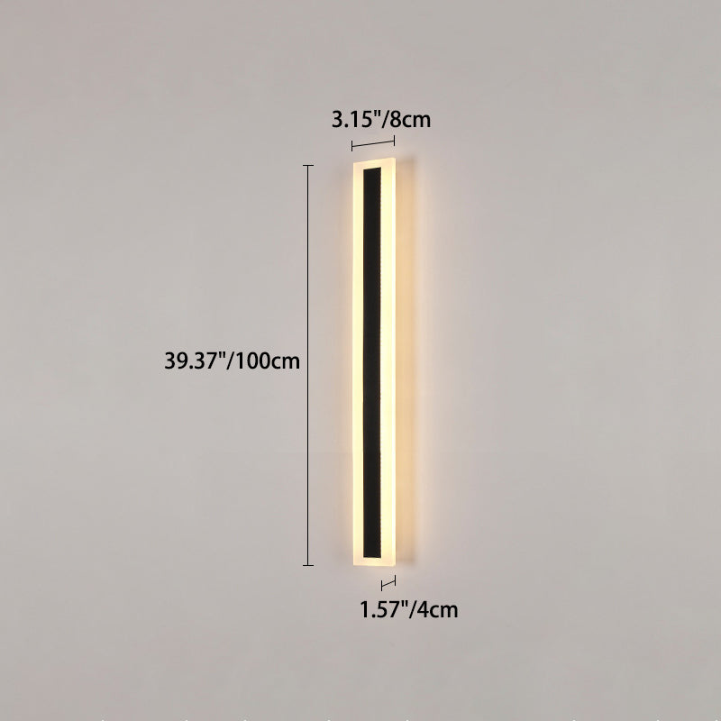 Modern Minimalist Long Rectangular Aluminum Acrylic LED Wall Sconce Lamp For Garden | Bowlift