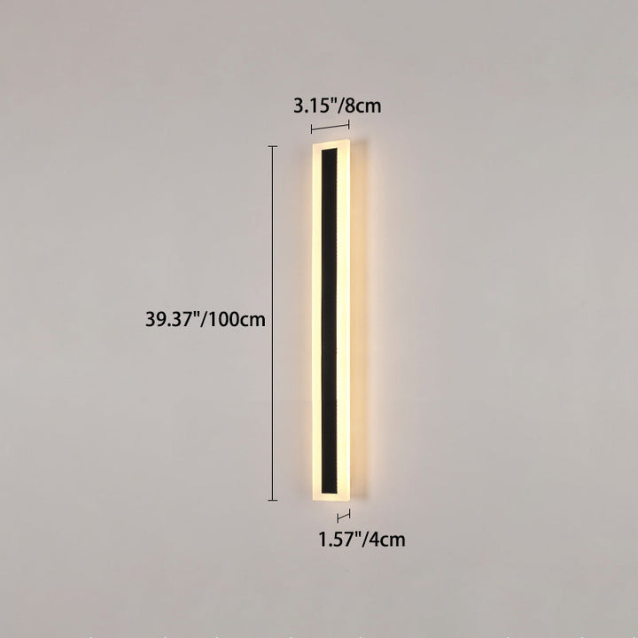 Modern Minimalist Long Rectangular Aluminum Acrylic LED Wall Sconce Lamp For Garden | Bowlift