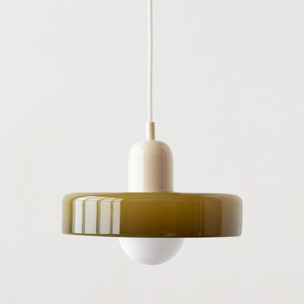 BowLift | Bauhaus Pendant Light | Colored Glass, Adjustable Height & Ideal for Dining Rooms and Modern Interiors