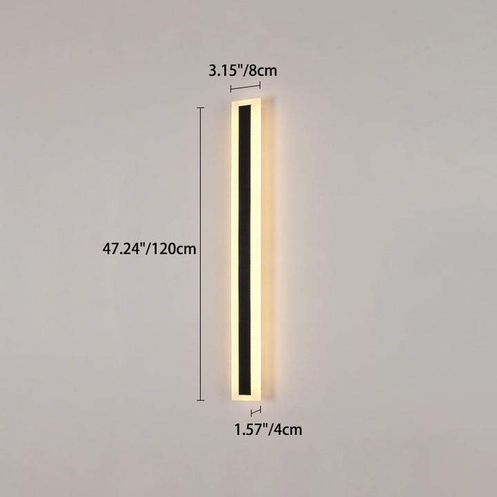 Modern Minimalist Long Rectangular Aluminum Acrylic LED Wall Sconce Lamp For Garden | Bowlift