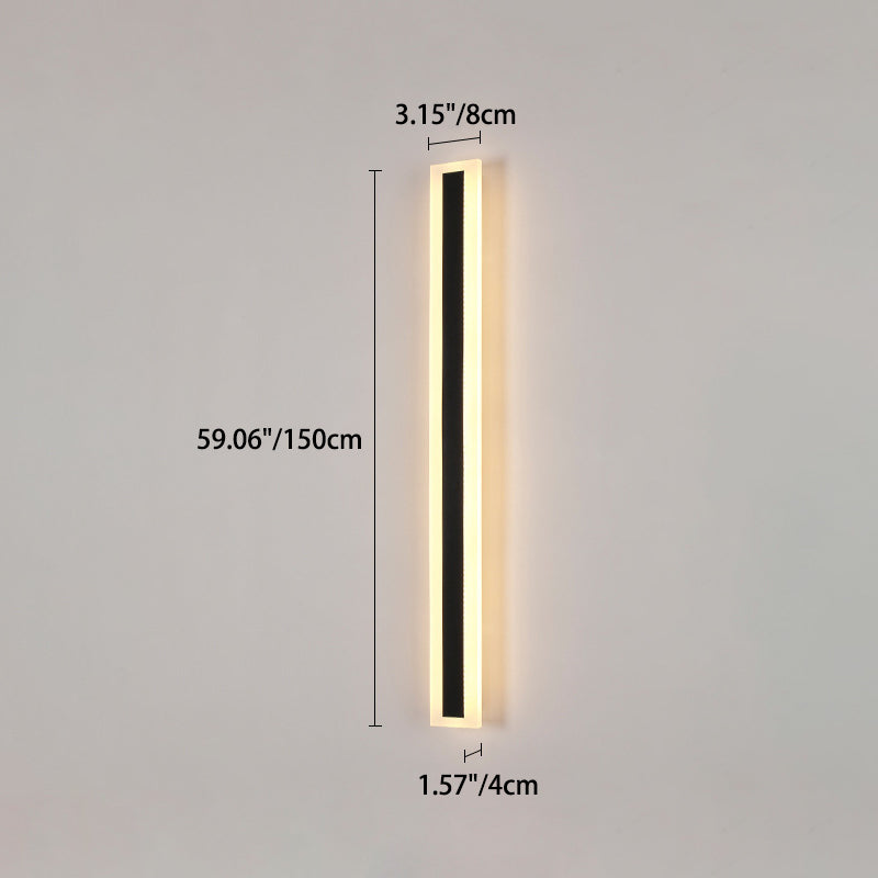 Modern Minimalist Long Rectangular Aluminum Acrylic LED Wall Sconce Lamp For Garden | Bowlift