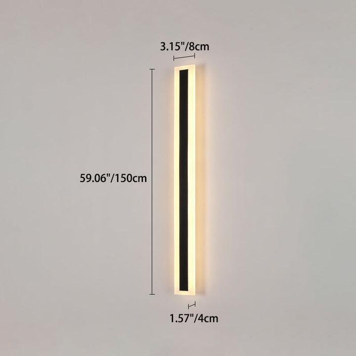 Modern Minimalist Long Rectangular Aluminum Acrylic LED Wall Sconce Lamp For Garden | Bowlift