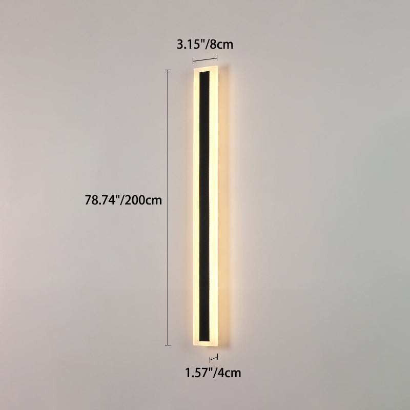 Modern Minimalist Long Rectangular Aluminum Acrylic LED Wall Sconce Lamp For Garden | Bowlift