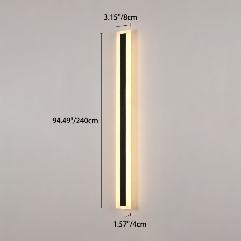 Modern Minimalist Long Rectangular Aluminum Acrylic LED Wall Sconce Lamp For Garden | Bowlift