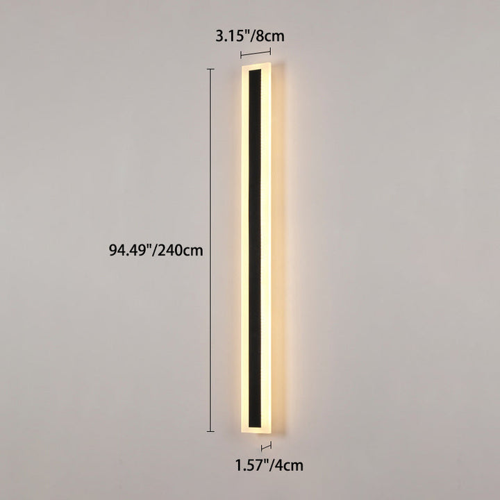 Modern Minimalist Long Rectangular Aluminum Acrylic LED Wall Sconce Lamp For Garden | Bowlift