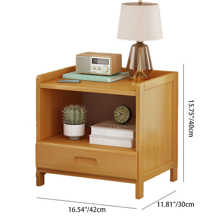 BowLift | HanaCrate Japanese Nightstand | Solid Wood | 1 or 3 Drawers | Minimalist Design for Bedroom
