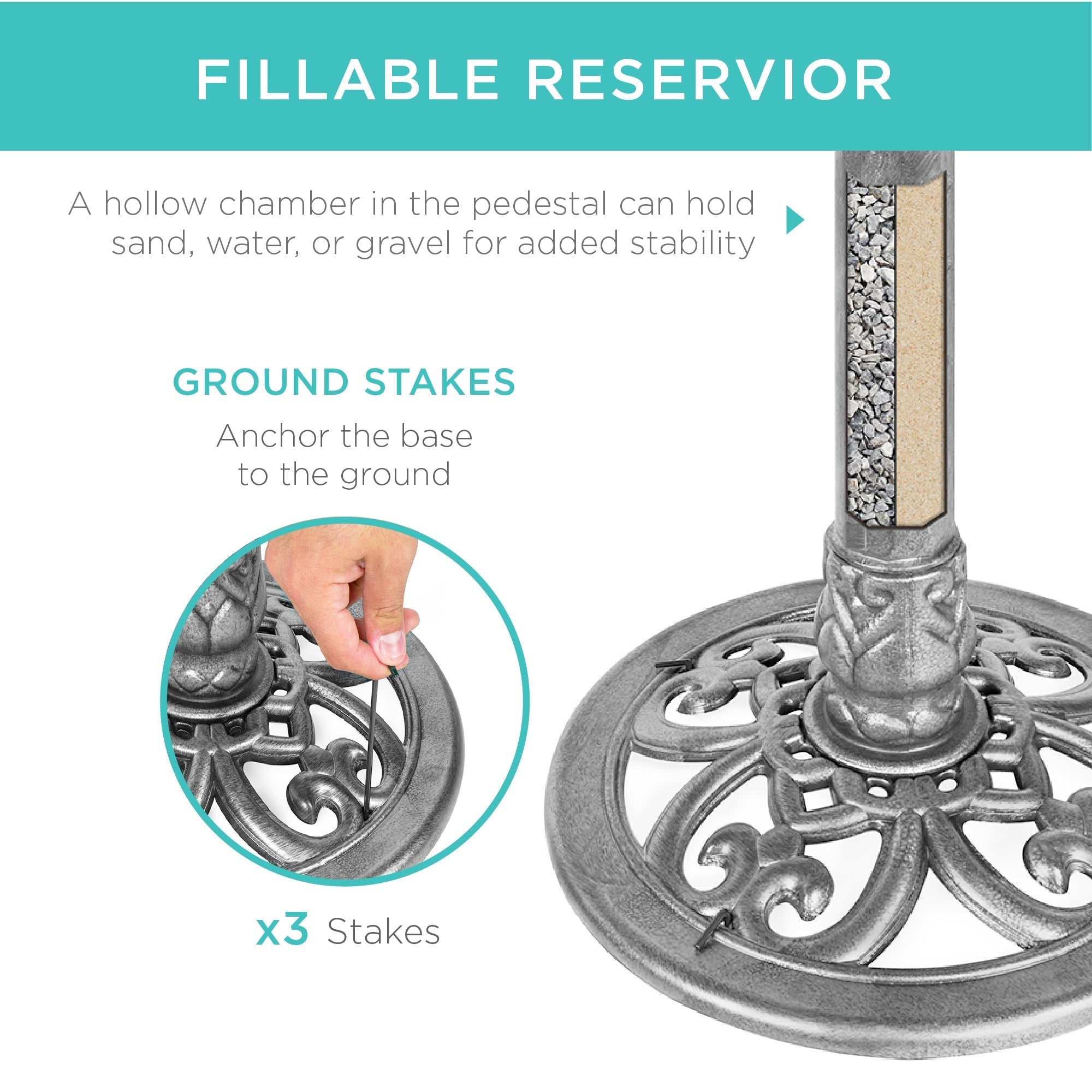 BowLift | Birdbath for the garden with Fleur-de-Lis decoration