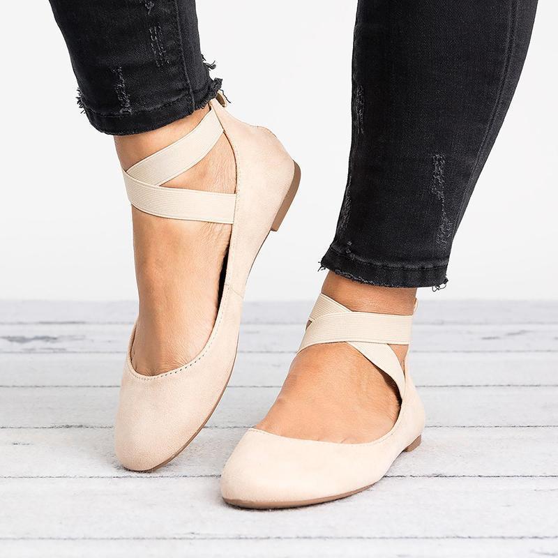 BowLift | Women Pu Nubuck Flat Casual Ballerina Shoes