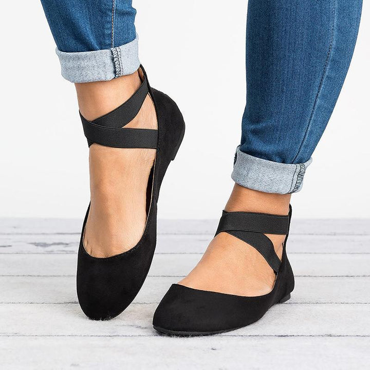 BowLift | Women Pu Nubuck Flat Casual Ballerina Shoes