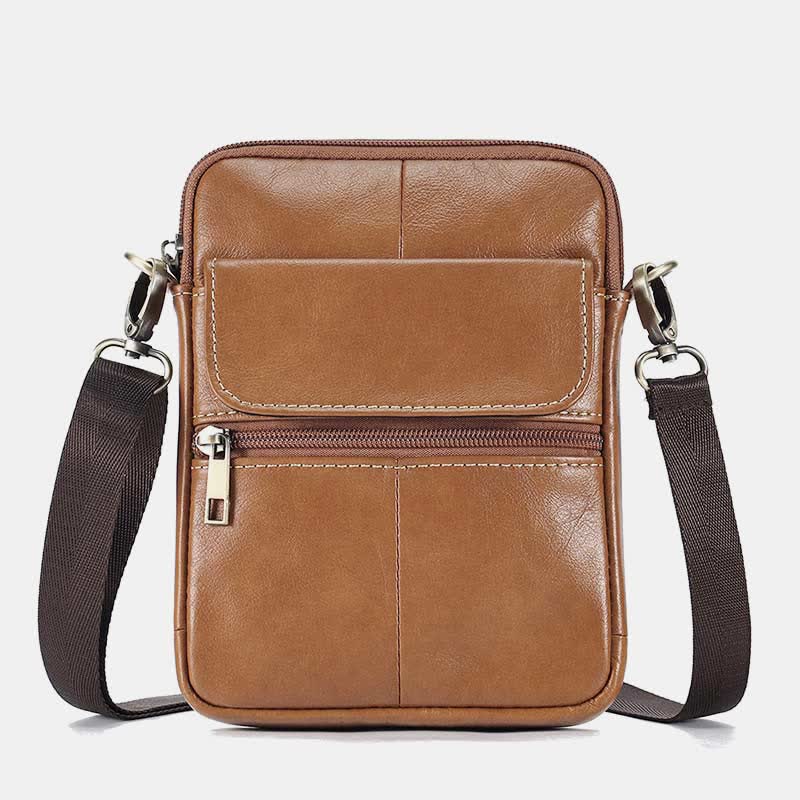 BowLift | Men’s Small Genuine Leather Shoulder Bag – Compact Crossbody with Adjustable Strap