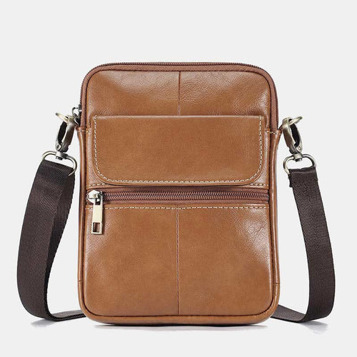BowLift | Men’s Small Genuine Leather Shoulder Bag – Compact Crossbody with Adjustable Strap