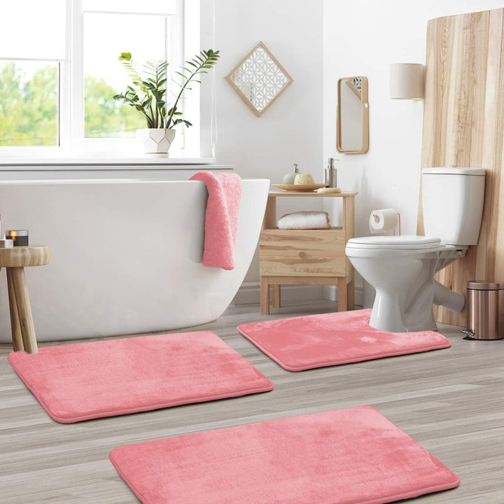 BowLift | Ultra-soft memory foam bath mat set with quick-drying fabric