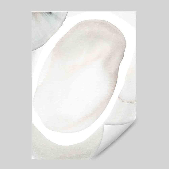 Beige and gray watercolor shapes art print 03 | Bowlift