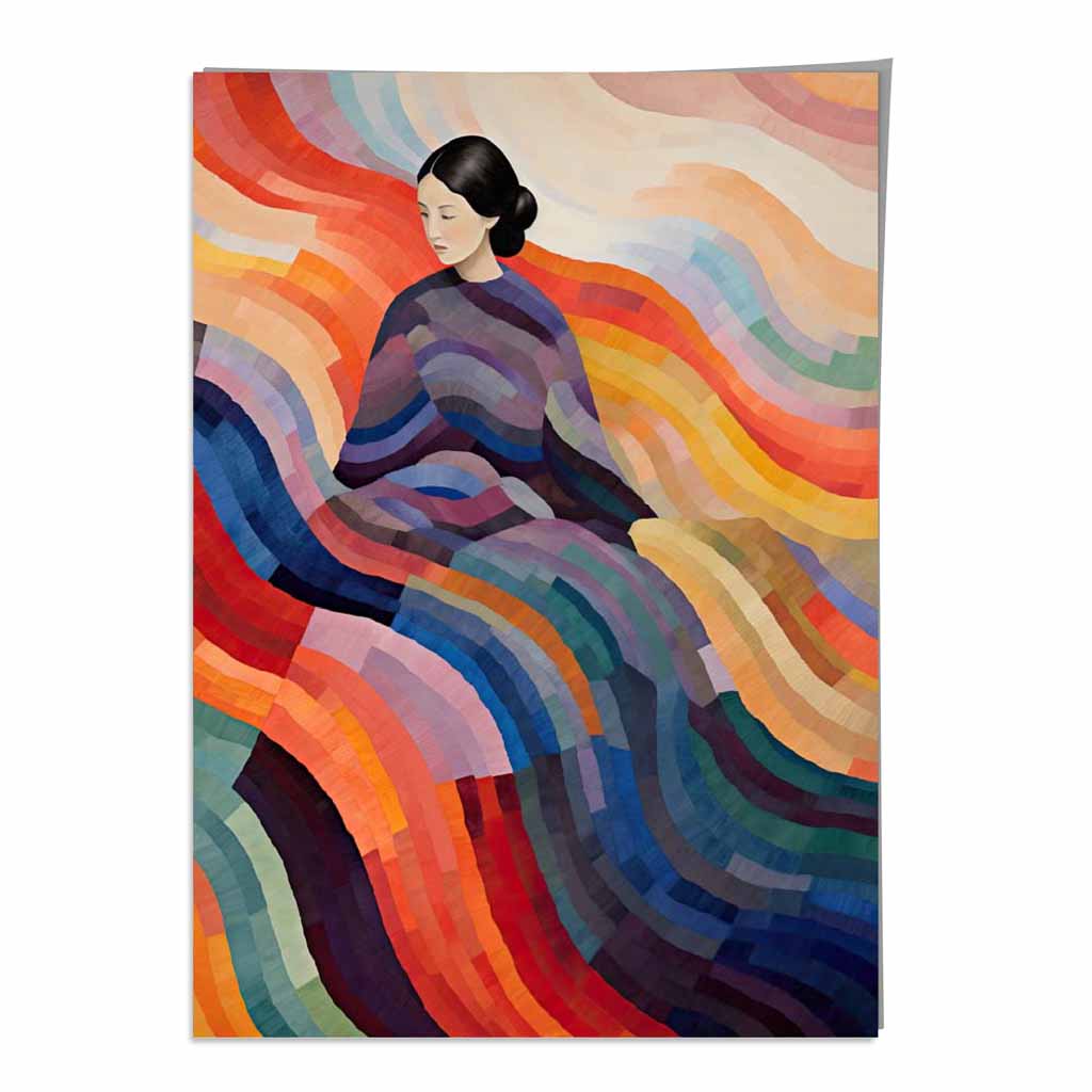 Colorful abstract surreal women print | Bowlift