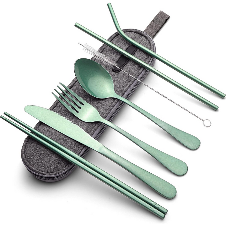 BowLift | Cutlery Set GoCutlery | 4-piece for on the go | Stainless Steel & BPA-free | With Transport Case