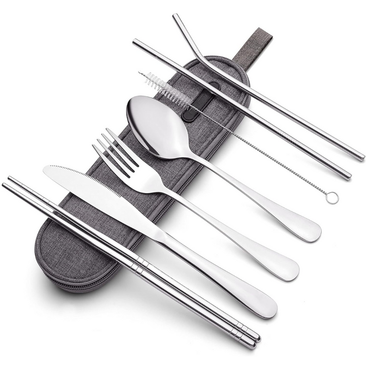 BowLift | Cutlery Set GoCutlery | 4-piece for on the go | Stainless Steel & BPA-free | With Transport Case