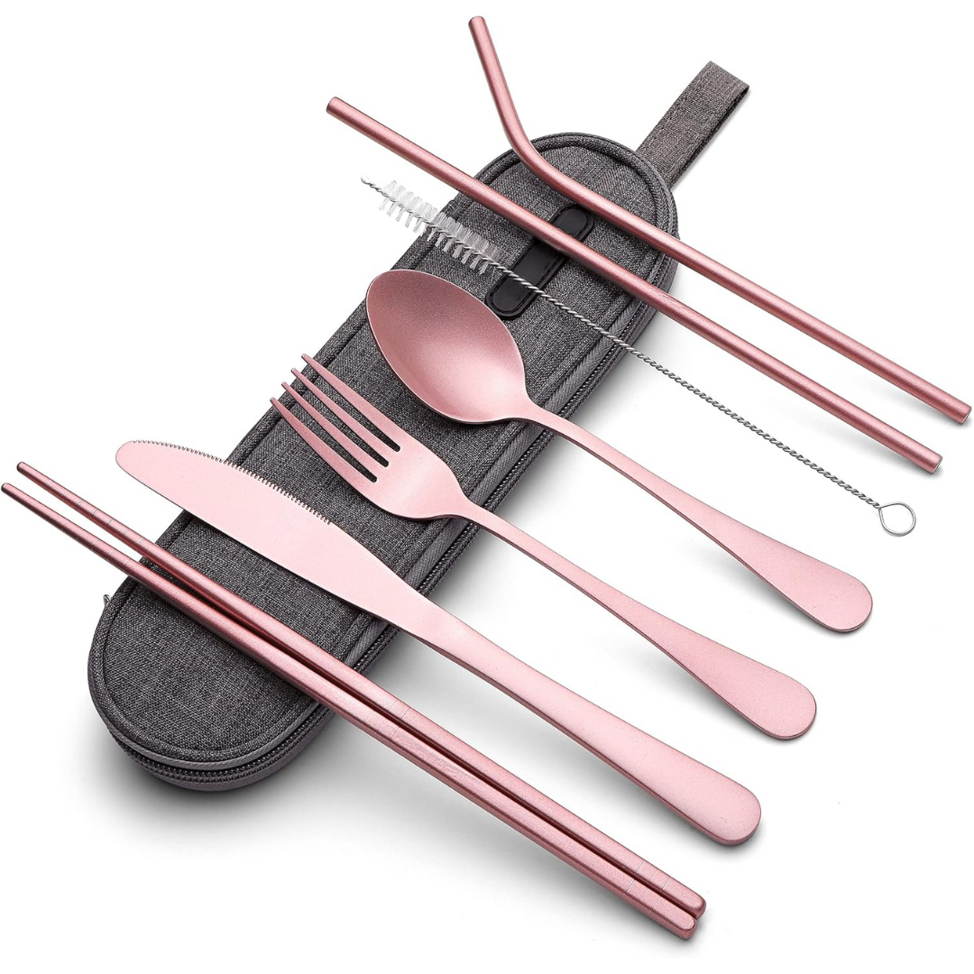 BowLift | Cutlery Set GoCutlery | 4-piece for on the go | Stainless Steel & BPA-free | With Transport Case