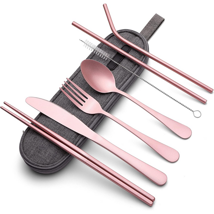 BowLift | Cutlery Set GoCutlery | 4-piece for on the go | Stainless Steel & BPA-free | With Transport Case
