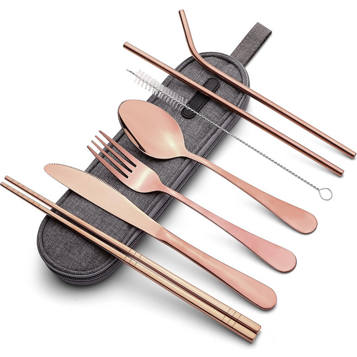 BowLift | Cutlery Set GoCutlery | 4-piece for on the go | Stainless Steel & BPA-free | With Transport Case