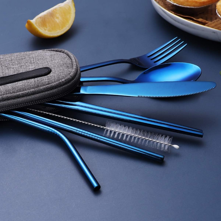 BowLift | Cutlery Set GoCutlery | 4-piece for on the go | Stainless Steel & BPA-free | With Transport Case