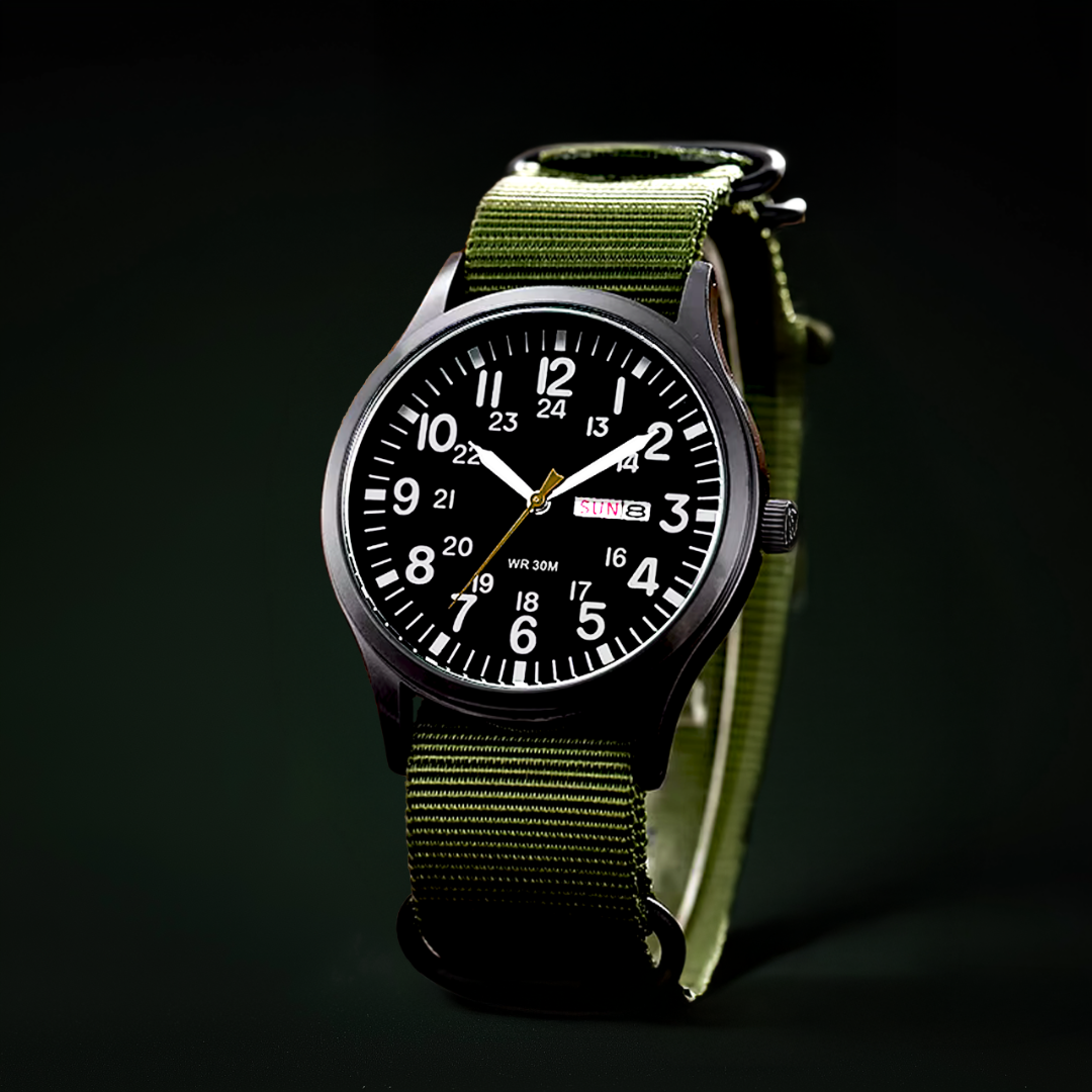BowLift | Men’s Rugged Outdoor Watch – Waterproof Military-Style Stainless Steel Timepiece