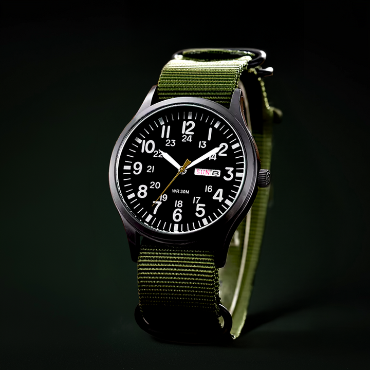 BowLift | Men’s Rugged Outdoor Watch – Waterproof Military-Style Stainless Steel Timepiece