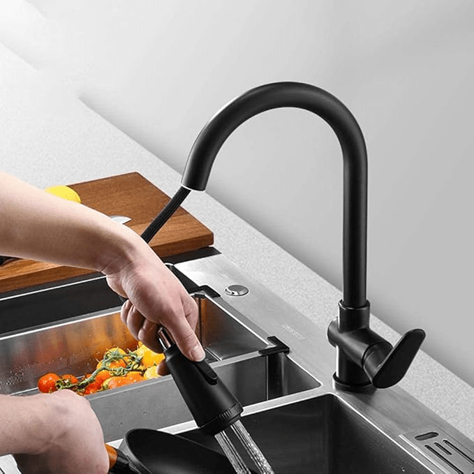 BowLift | Modern kitchen faucet with touch sensor and pull-out spray head
