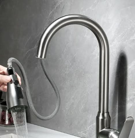 BowLift | Modern kitchen faucet with touch sensor and pull-out spray head