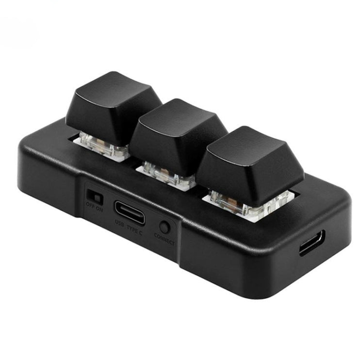 BowLift | MK321BT Bluetooth 5.1 3 Keys Customizable Keys Gaming Office PS Clip Macro Programming Keyboard (Black)