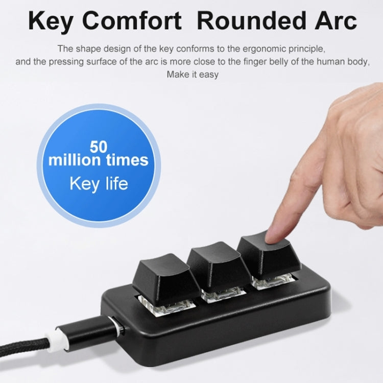 BowLift | MK321BT Bluetooth 5.1 3 Keys Customizable Keys Gaming Office PS Clip Macro Programming Keyboard (Black)