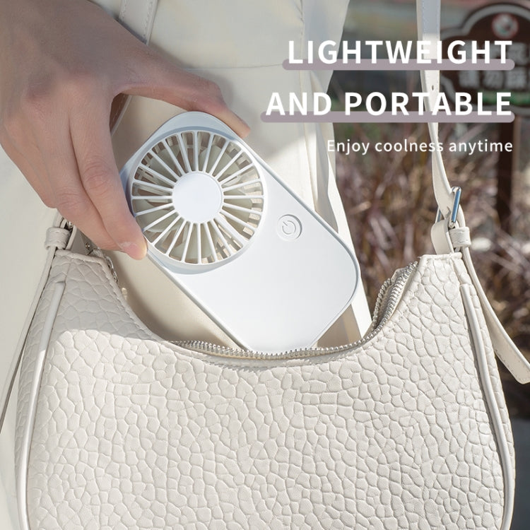 F11 Portable Rechargeable Hanging Neck Fan Cooling Handheld Fan 3 Speeds Desk Fan(White) | Bowlift