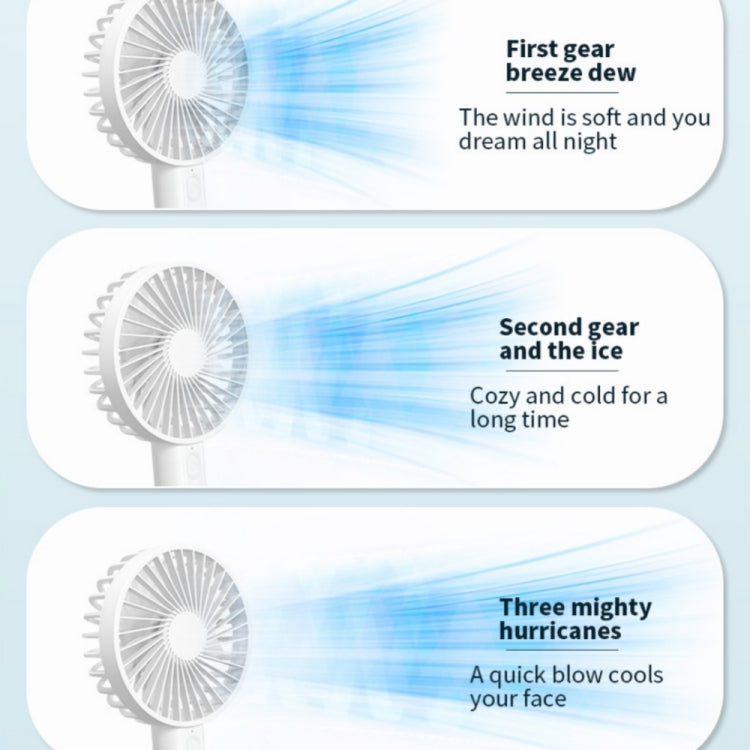 F35 With Hanging Hole Rechargeable Cooling Fan Powerful Handheld Fan 1200mAh Desk Fan(Baby Blue) | Bowlift