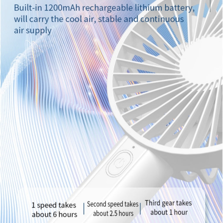 F35 With Hanging Hole Rechargeable Cooling Fan Powerful Handheld Fan 1200mAh Desk Fan(Baby Blue) | Bowlift