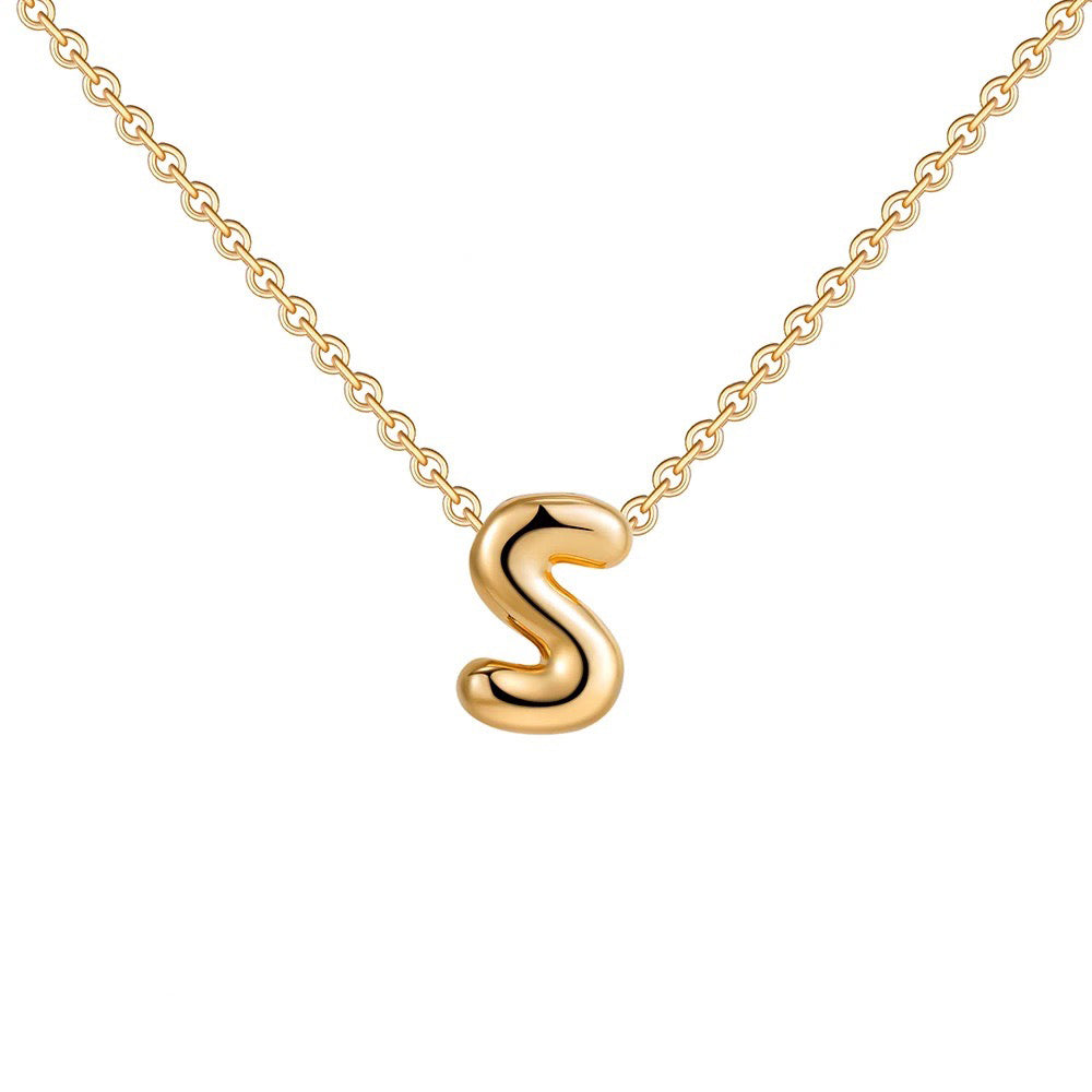 BowLift | Dainty Bubble Letter Initial Necklace