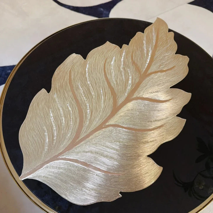 Gold Leaf Shape Decorative Serving Tray | Bowlift