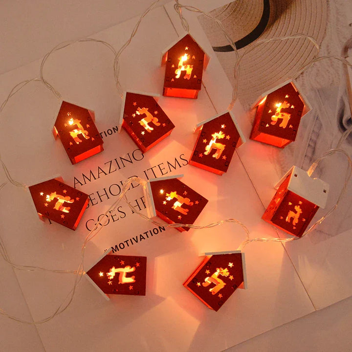 Bright Wooden Christmas Tree Decoration – LED String Lights for Festive Illumination | Bowlift