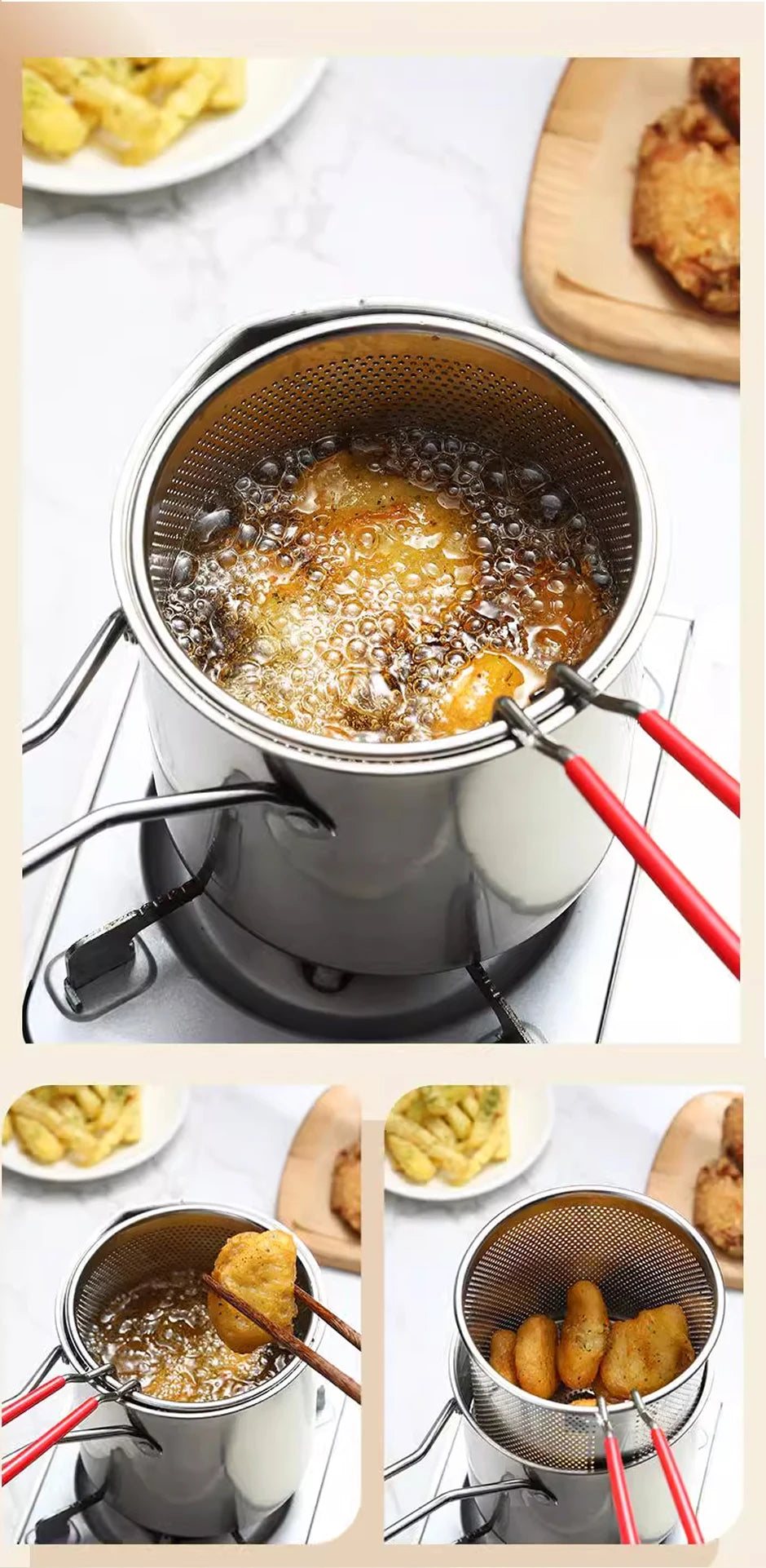 CookPro - Compact Fryer Set with Oil Saving Button Bowlift