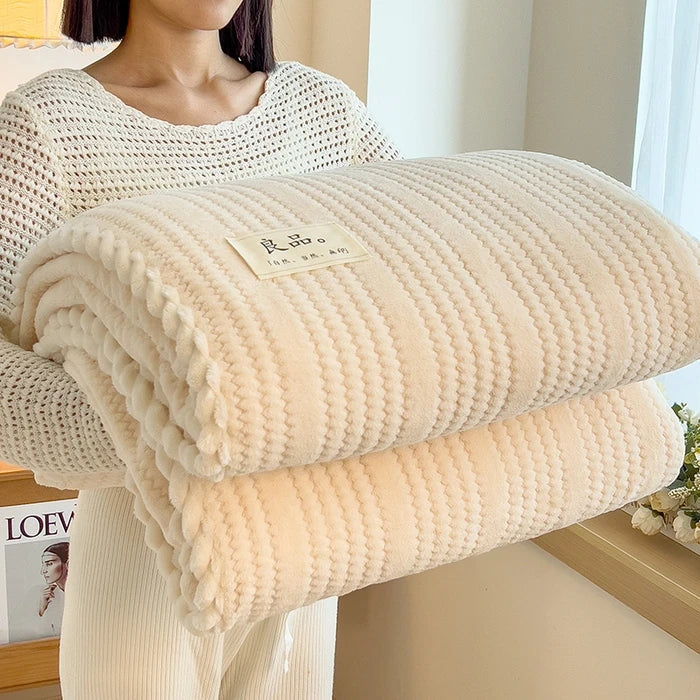 BowLift | Throw Blanket WarmHug | Fluffy Flannel | Checkered Design | For Sofa & Bed | Four Seasons