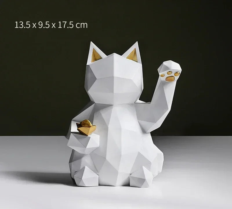 BowLift | Nordic Minimalism Geometry Lucky Cat Statues