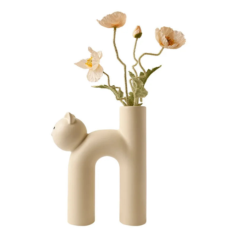 Mini Cat Elegant Minimal H-shaped Flower Vase | Bowlift