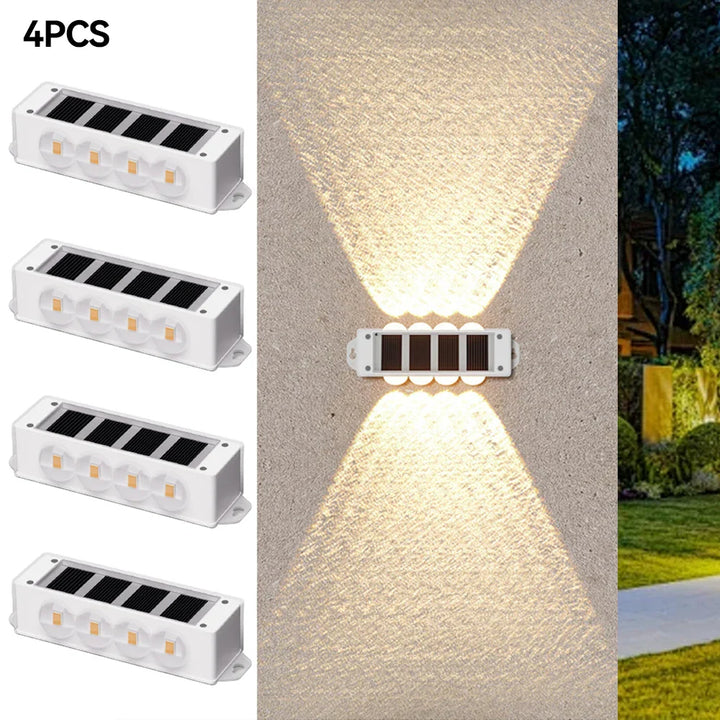 BowLift | Solar Wall Lights Solavine | Warm White Light | IP44 Weatherproof | For Fence, Terrace & Garden | 8 Hours Light Duration