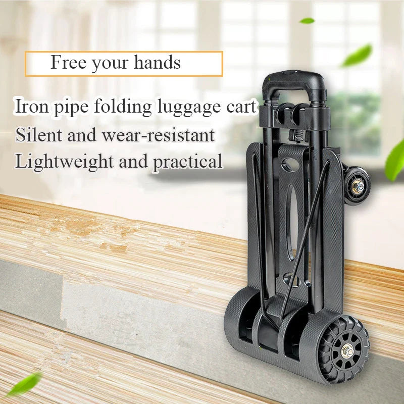 BowLift | Folding Portable Hand Truck with 2 or 4 Wheels Adjustable Pull Rod – CarryFlex